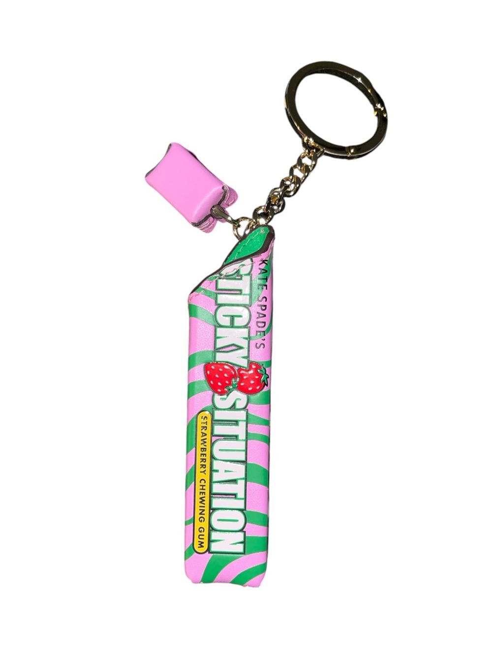 KATE SPADE TREAT YOURSELF 3D BUBBLEGUM BAG CHARM KEYCHAIN